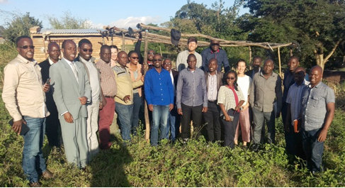 Participants visit a Feacal Sludge Treatment Research Site at the Polytechnic 